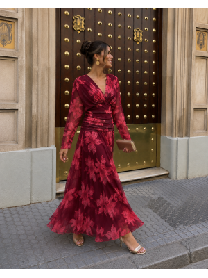 Clemencia Vino Dress