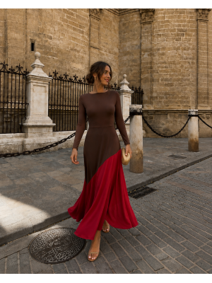 Vestido Longoria Marrón/Rojizo