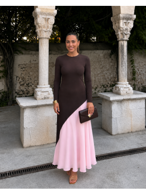 Robe marron/rose de Longoria