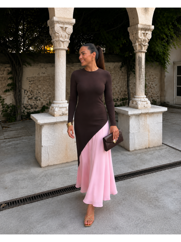 Robe marron/rose de Longoria