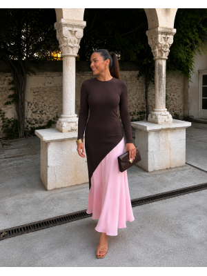 Robe marron/rose de Longoria