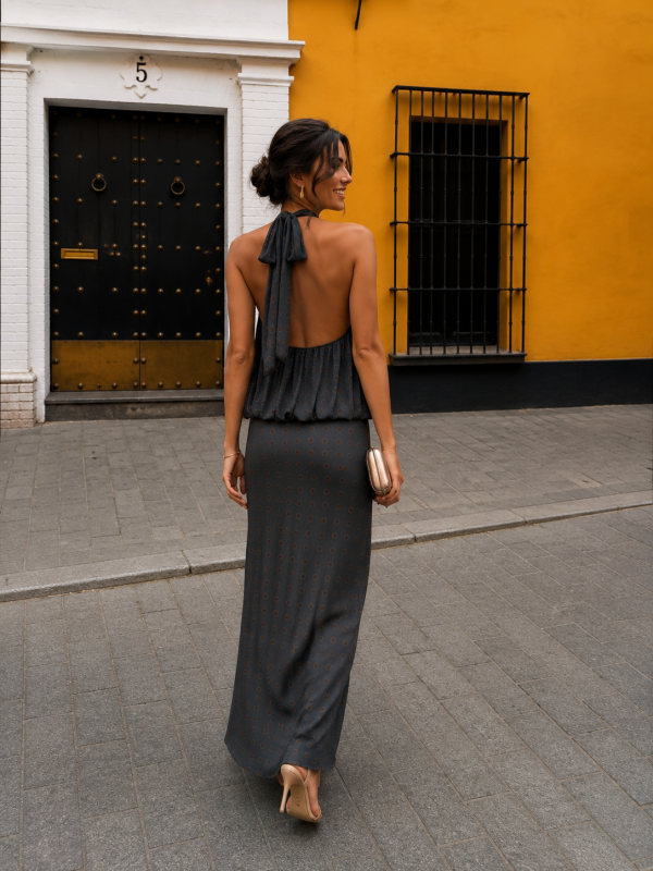 Robe Okoro verte/grise