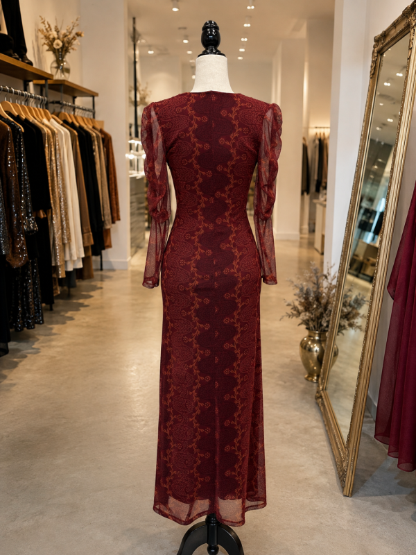 Vestido Candelaria Vinho/Laranja