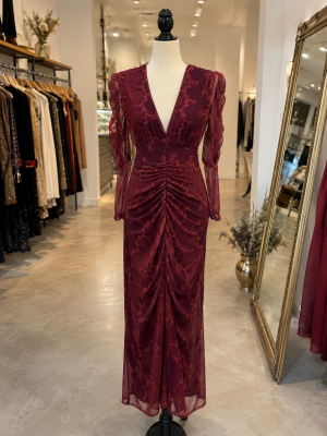Candelaria Dress Wine/Orange