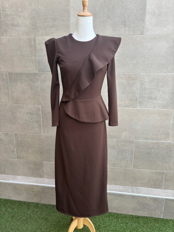 Vestido Agustina Marrón