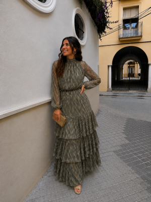 Conjunto Makandé com mangas verdes