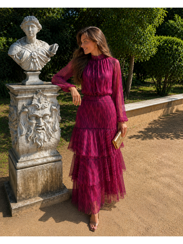 Conjunto Makandé com mangas rosa