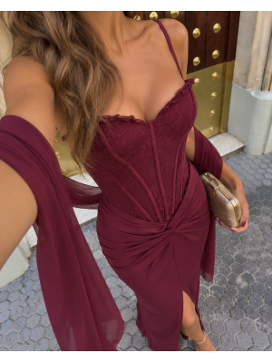 Vestido Georgina Vino