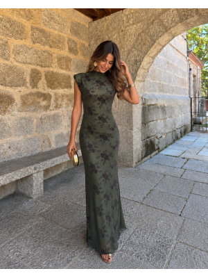 Robe verte violette