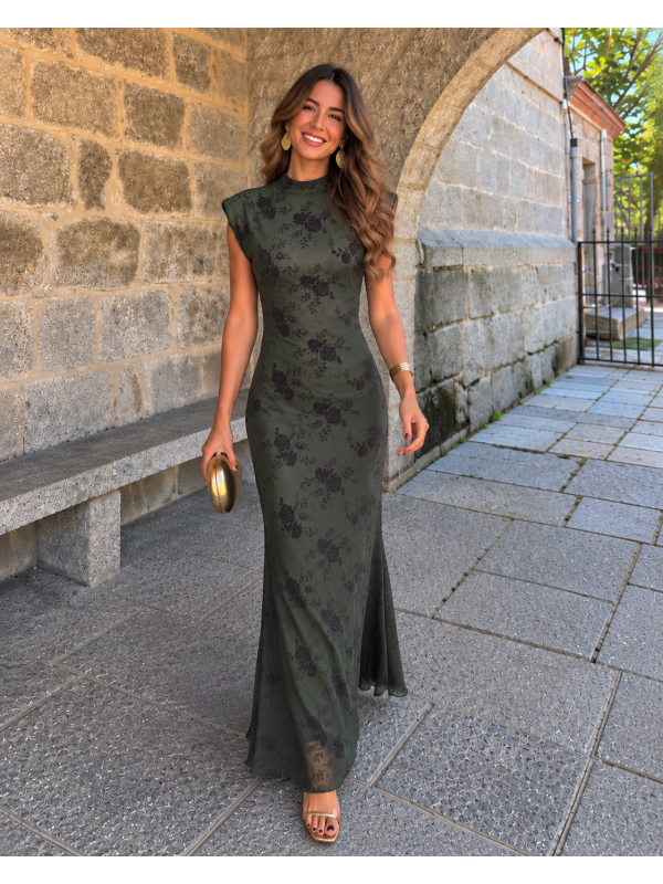 Vestido verde violeta
