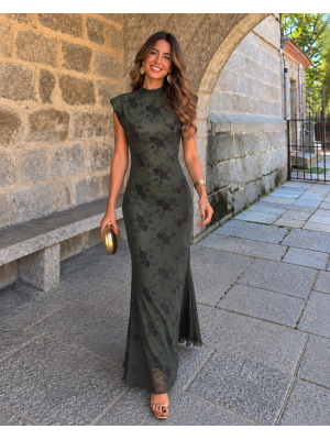 Vestido verde violeta