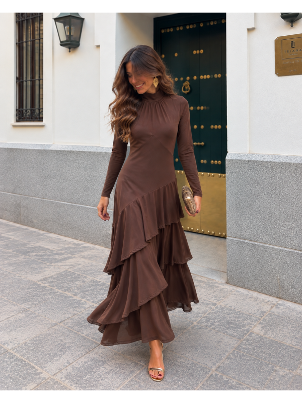 a brown dress in spanish Olarieta Color:Cinnamon-Rose highlighting your natural shape gbm-blackdressshirtsblazers Dress blues from the