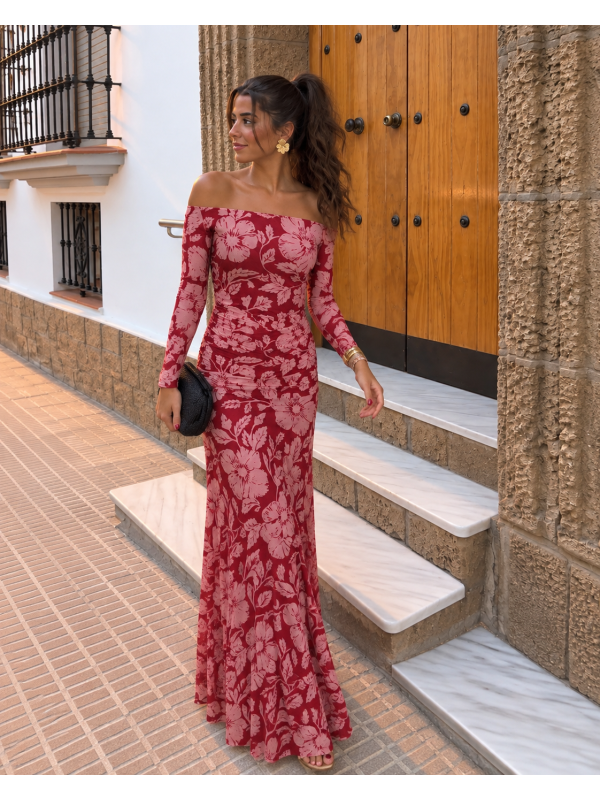 Vestido Alelíes Rojizo