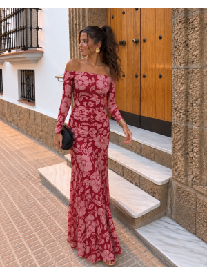 Vestido Alelíes Rojizo