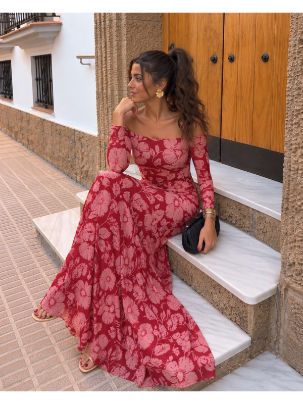 Vestido Alelíes Rojizo