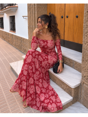 Vestido Alelíes Rojizo
