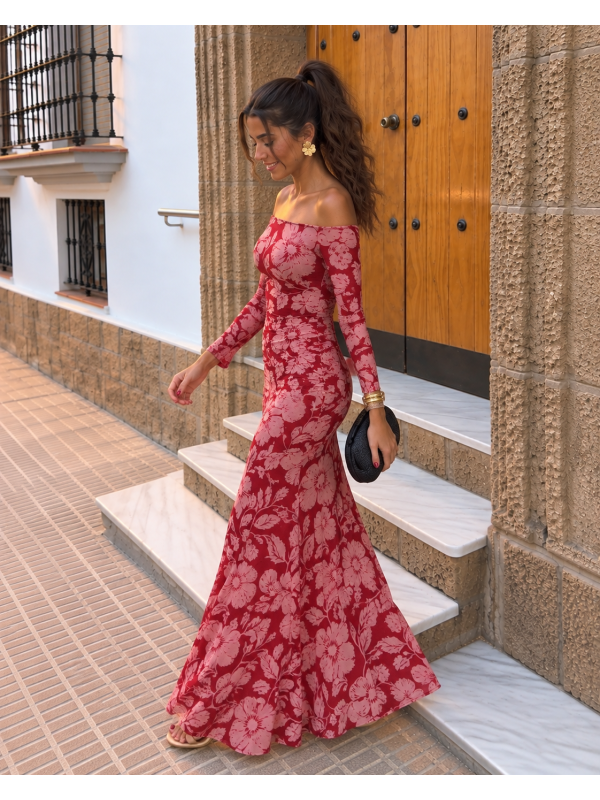 Vestido Alelíes Rojizo