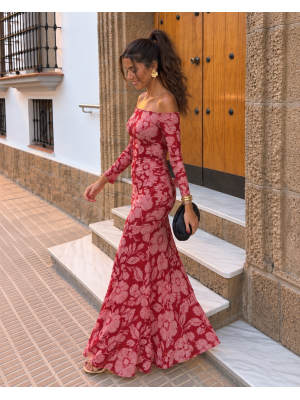 Vestido Alelíes Rojizo