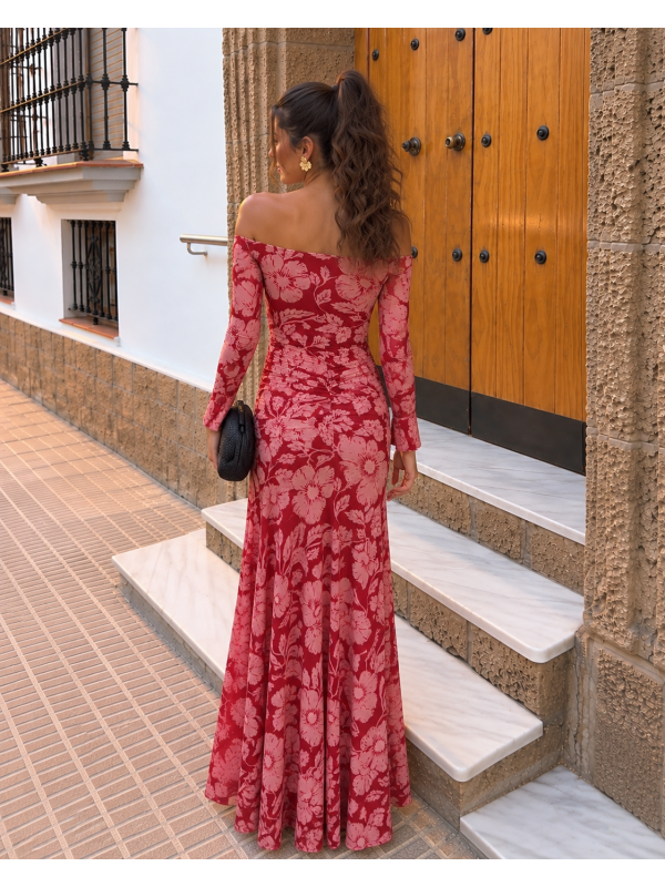 Vestido Alelíes Rojizo