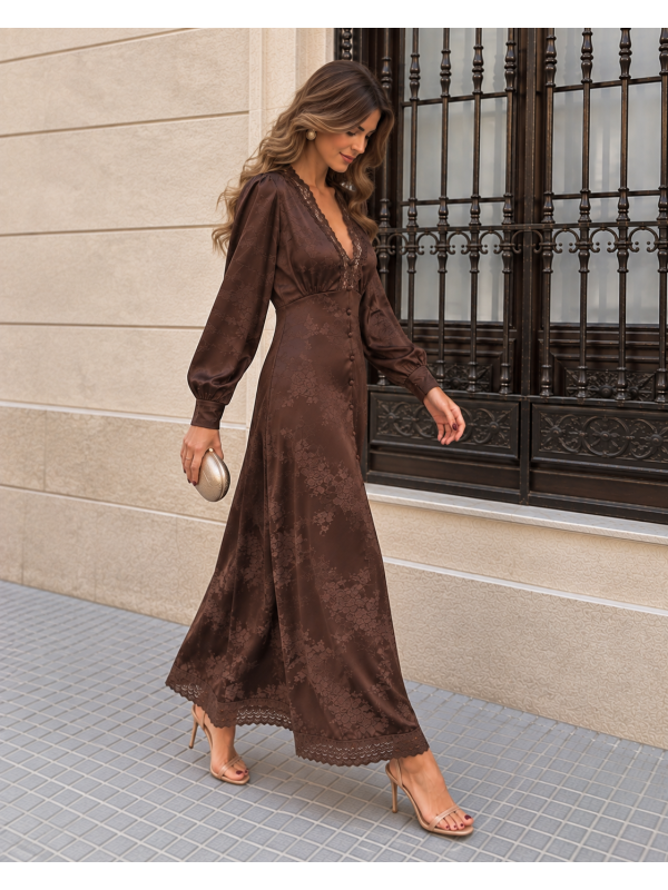 Vestido Benedita Marrón