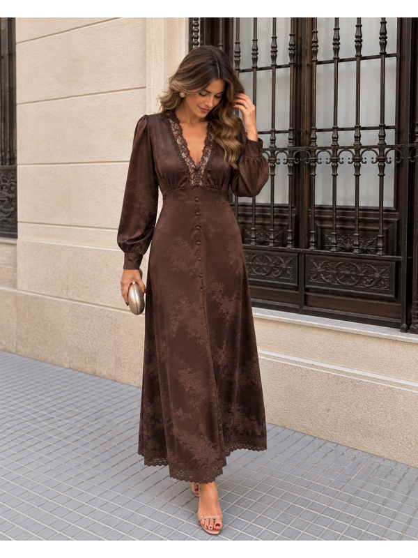 Vestido Benedita Marrón