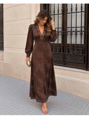 Vestido Benedita Marrón