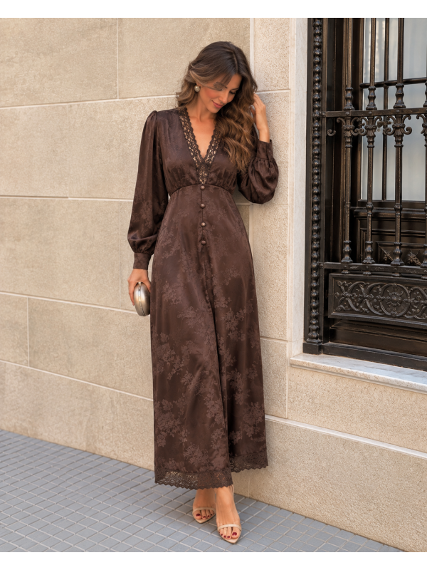 Vestido Benedita Marrón