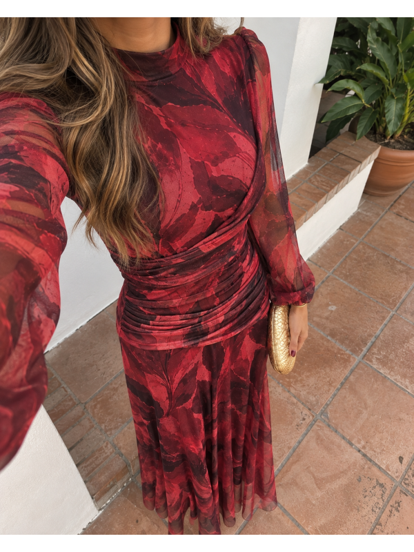 Vestido Nitara Rojizo