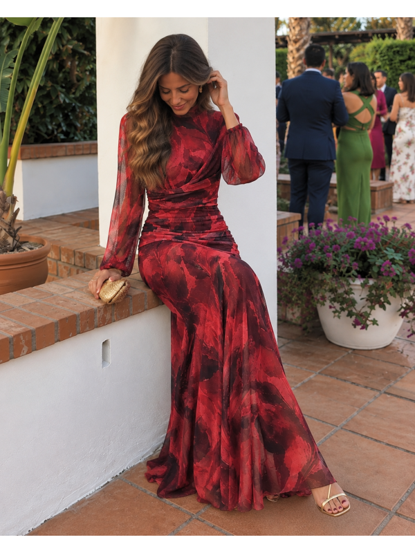 Vestido Nitara Rojizo