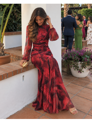 Vestido Nitara Rojizo