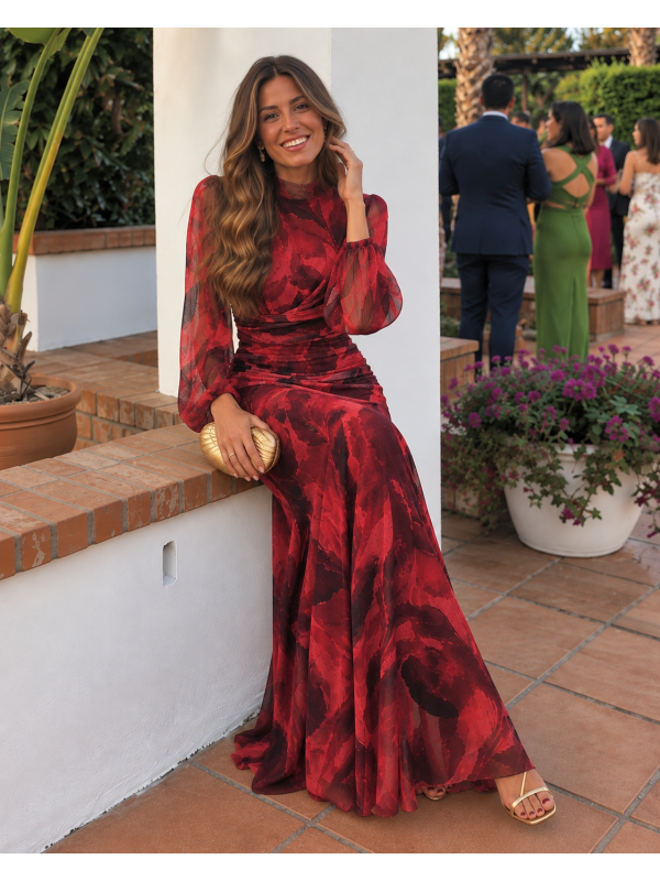 Vestido Nitara Rojizo