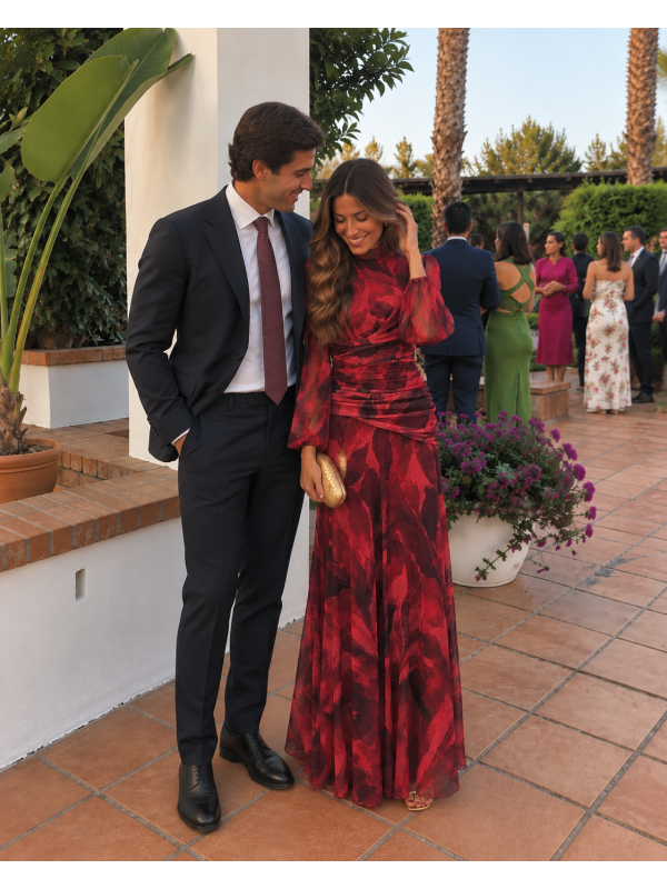 Vestido Nitara Rojizo