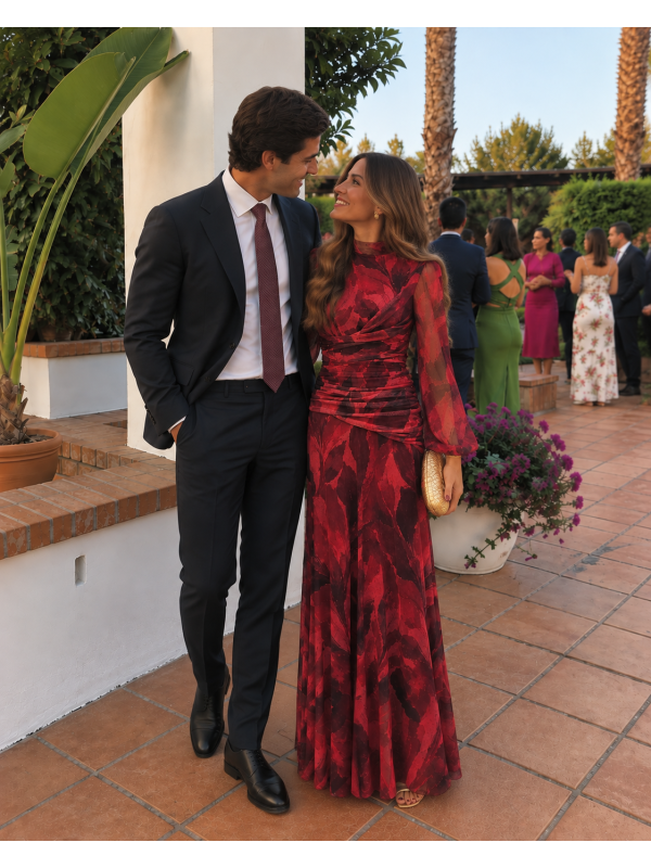 Vestido Nitara Rojizo