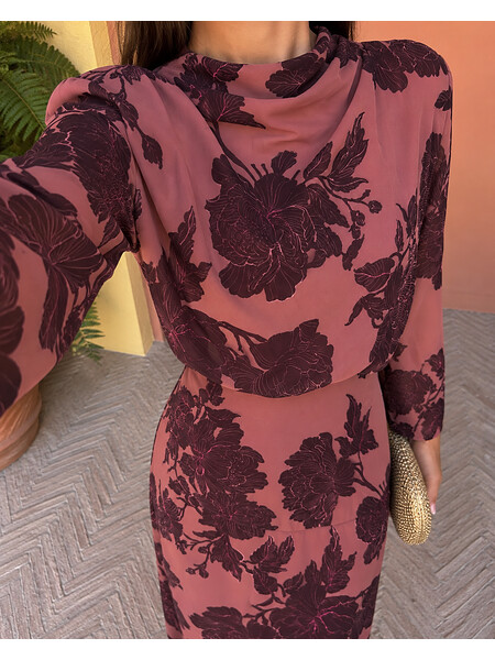 Vestido Missori Rosado/Berenjena