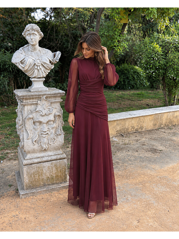 Nitara Plain Wine Dress