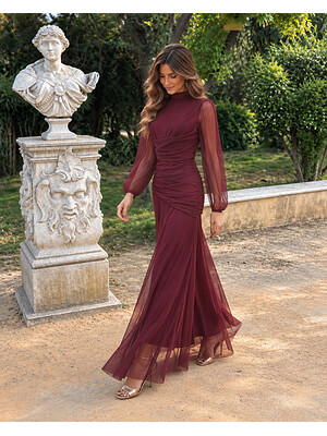 Nitara Plain Wine Dress