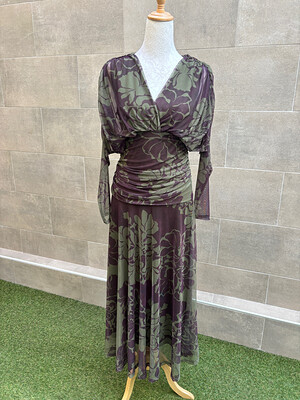 Vestido Buscato Berenjena/Verde