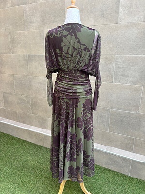 Vestido Buscato Berenjena/Verde