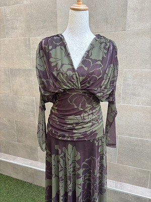 Vestido Buscato Berenjena/Verde