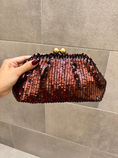 Borsa a secchiello con paillettes 2