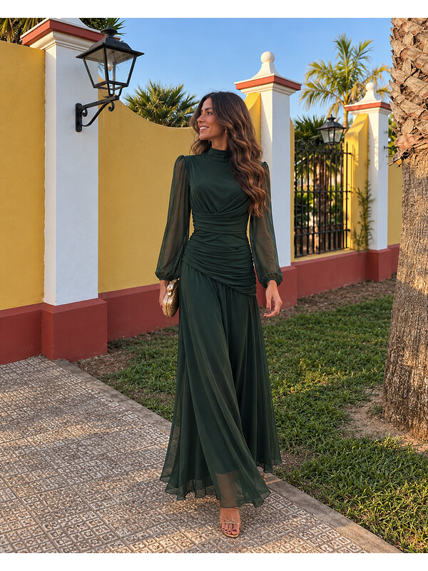 Vestido Nitara Liso Verde