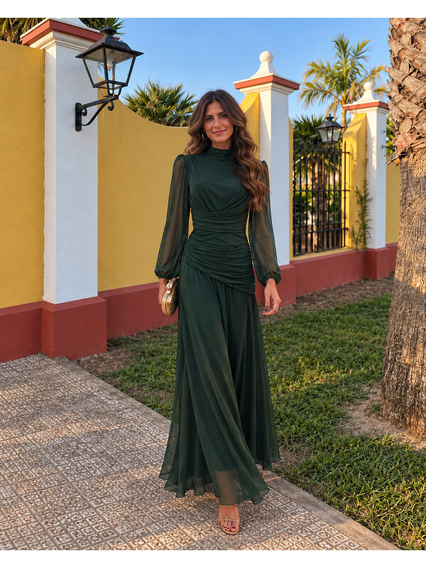 Vestido Nitara Liso Verde