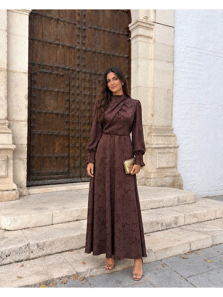 Vestido marrom Saffiano 2