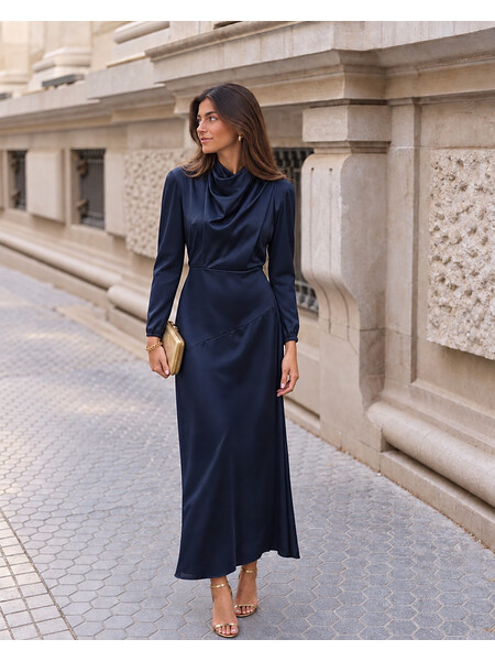 Vestido Eurípides azul marinho