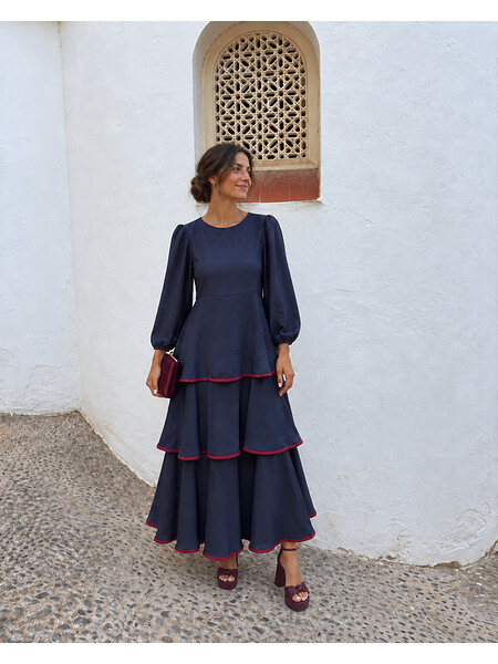 Vestido Ruiz Azul Marino 2