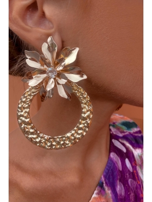 Earrings Star Relief Hoop Earrings