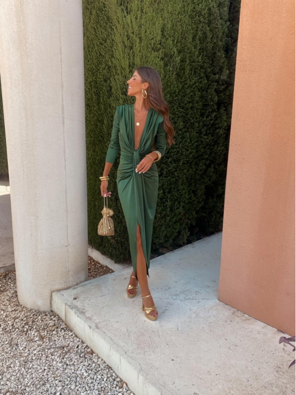 Coliza - Robe verte à manches longues