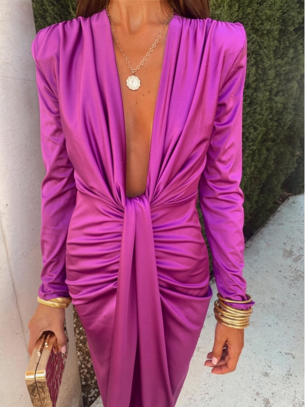 Coliza Long Sleeve Dress Buganvilla