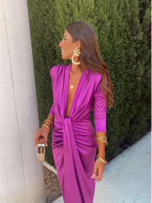 Vestido Coliza Manga Larga Buganvilla
