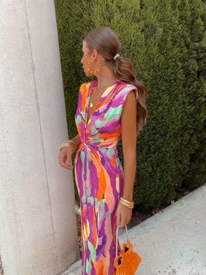 Vestido Tonina Naranja/Buganvilla